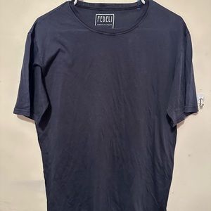 FEDELI Round Neck Cotton T-shirt Men’s EU 50 Blue Made In Italy